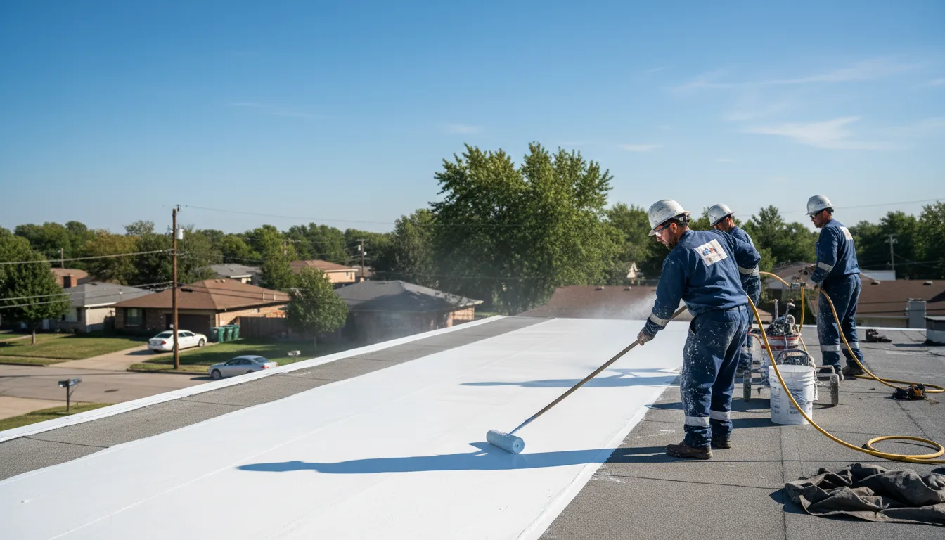 Commercial roof coating in Adkins, TX near me